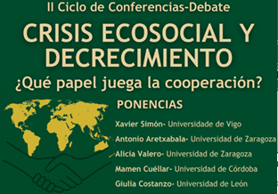 II Ciclo de Conferencias Debate Crisis Social y Decrecimiento: ¿Qué papel juega la cooperación?